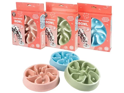 Slow feeder pet bowl
