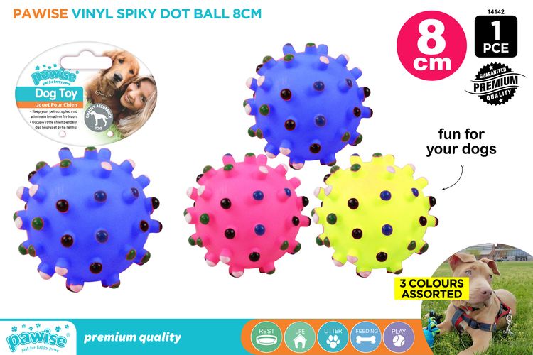 Vinyl spiky dot squeaky Ball