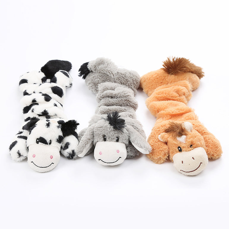Plush crinkle Farm animal chew toy