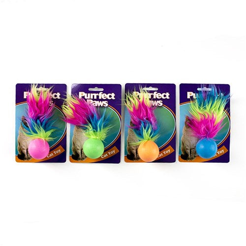 Purrfect Paws Ball with Feather Tail and Bell (59709)
