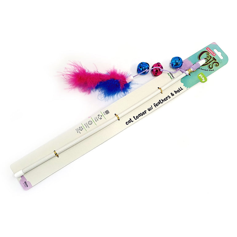 Cat Teaser - Jingle Bells with Feather cat toy