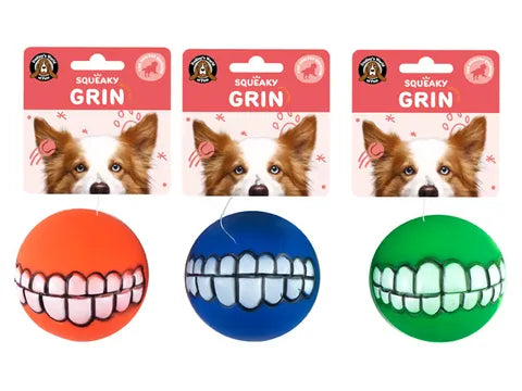 Squeaky Grinning Ball Dog Toy