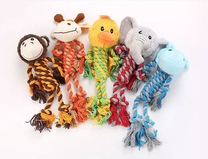 Animal shaped rope dog toy