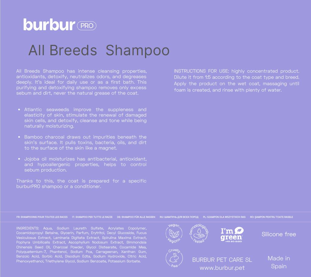 BURBURPRO SHAMPOO ALL BREEDS 1000 ML