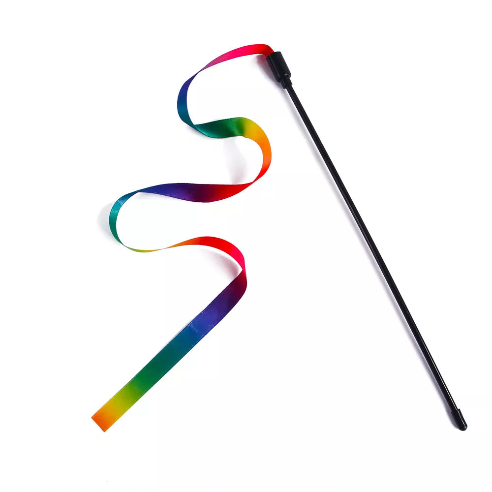 Ribbon cat teaser stick