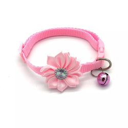 Cat collar with flower and bell