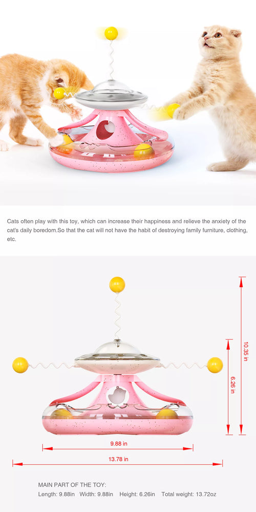 Turntable leaky food toy cat teaser
