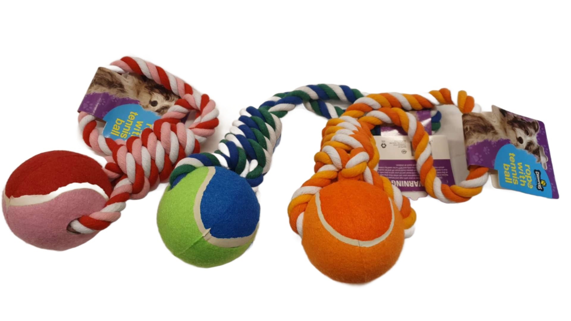 Dog Toy Rope with large Tennis Ball L42cm