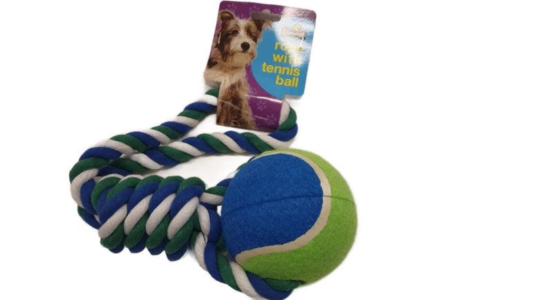 Dog Toy Rope with large Tennis Ball L42cm