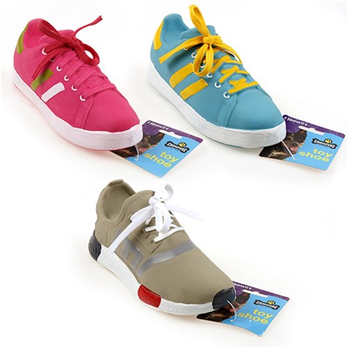 Dog Toy Sports Shoe Latex 22cm 3 Asstd Colours