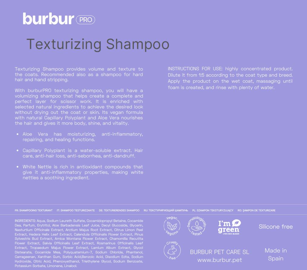 BURBURPRO SHAMPOO TEXTURIZING 4000 ML