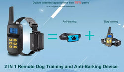 PAA 2 in1 Dog Training and Bark Collar with remote 1000 Meter Range