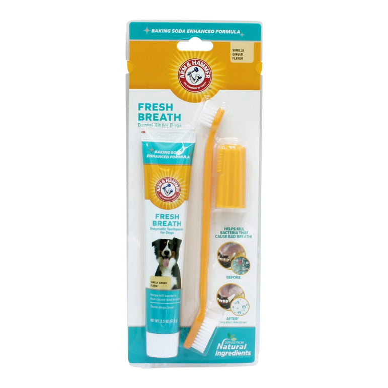 Arm & Hammer Fresh Breath Dental Kit for Dogs, Vanilla Ginger