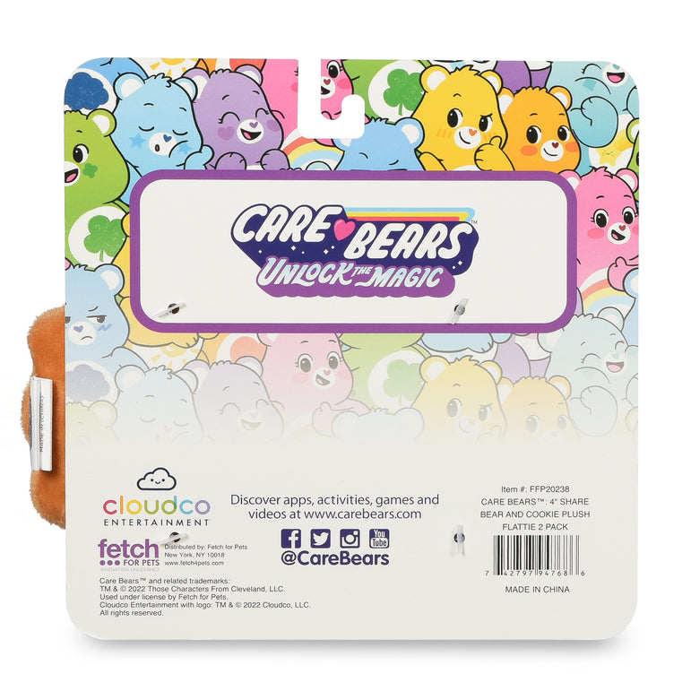 Care Bears: 4" Share Bear and Cookie Plush Flattie 2 Pack