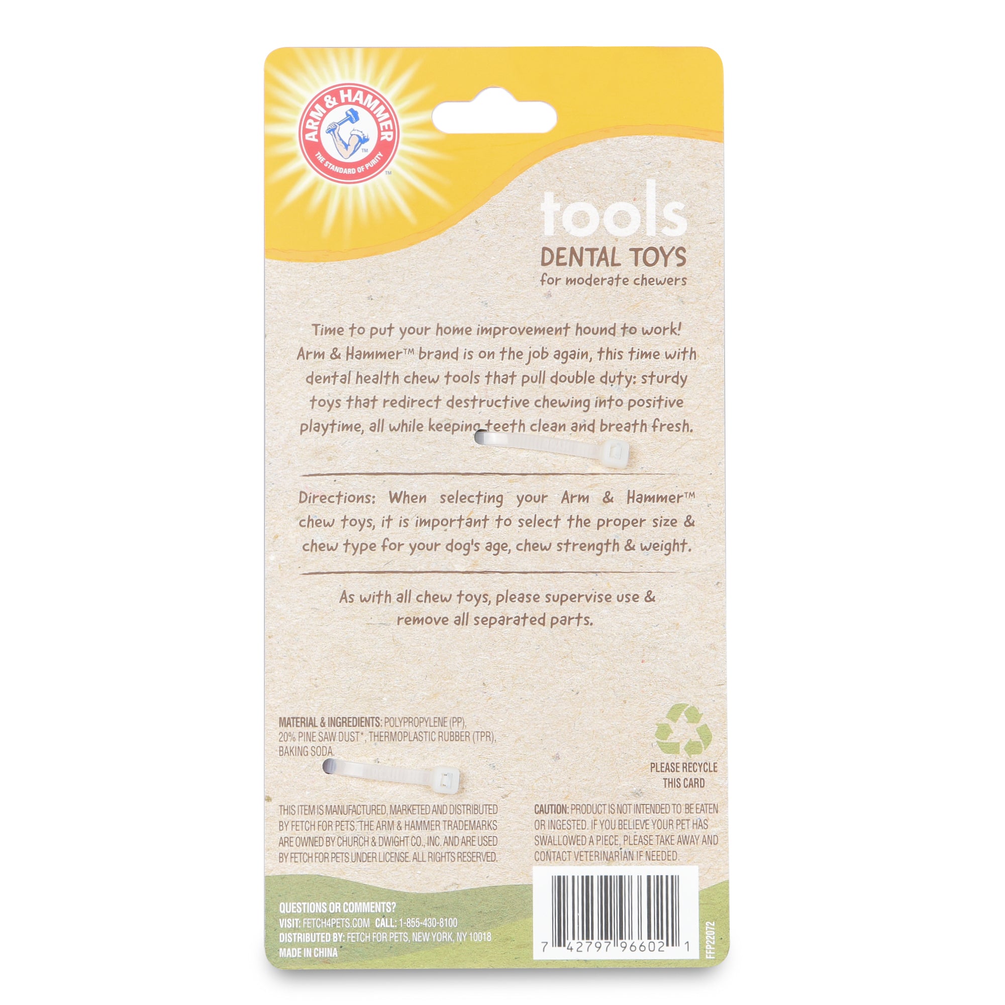 Arm & Hammer: 7" Wood Mix Pliers Dog Toy