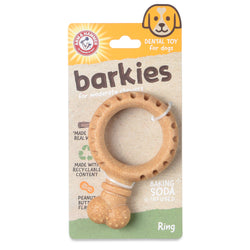 Arm & Hammer: Barkies 5.5" PP+Pine Saw Dust Ring Dog Toy Peanut Butter Flavor