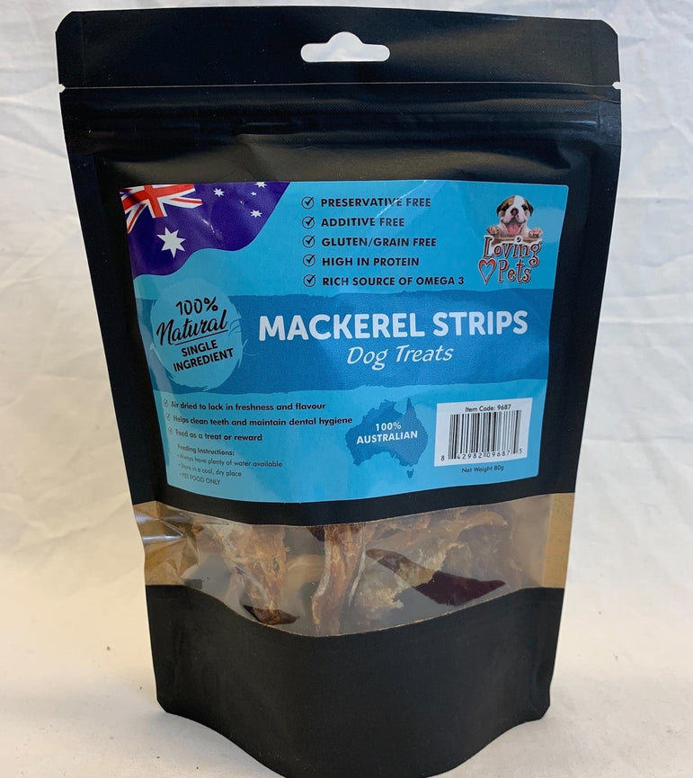 All Natural Aussie Dog Treats - Mackerel Strips 160g