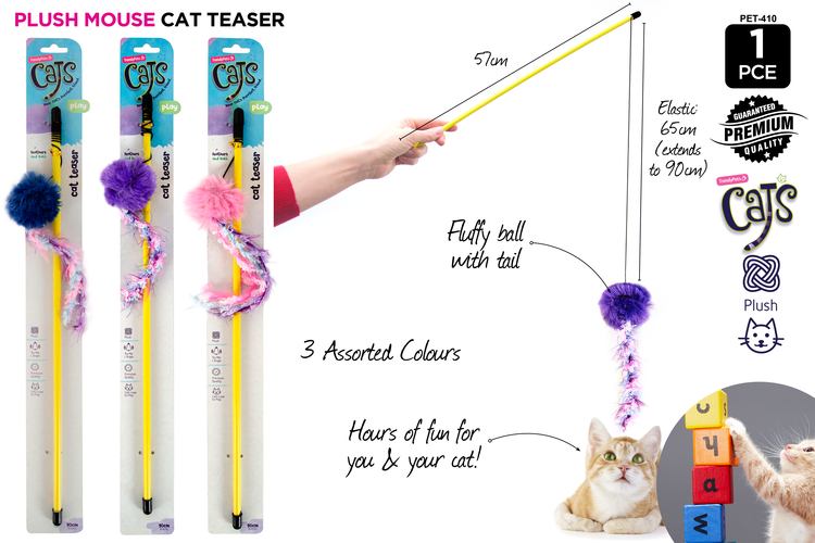 Cat Teaser - 3 Colours Ball with feather tail Cat Toy