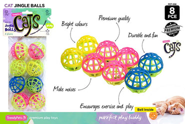 8pce Cat Jingle Play Balls