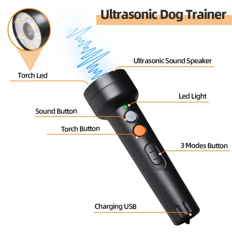 Rechargeable 3 in 1 handheld Dog Bark Deterrent