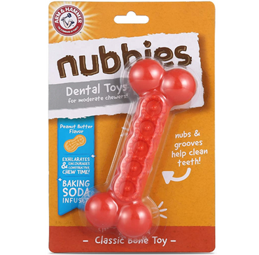Arm & Hammer Nubbies Classic Bone Chew toy for Dogs Peanut Butter Flavor - Single Pack