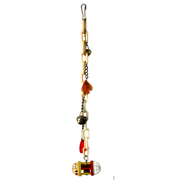 acrylic plastic bird toy, 40x7x4cm, hanging