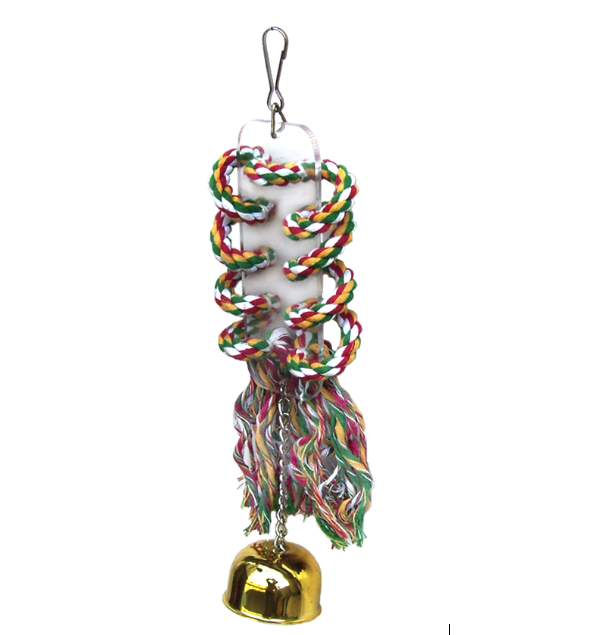acrylic rope bird toy, 31x8x4cm, large double