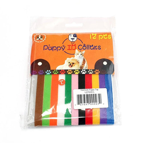 Newborn Puppy / dog collar S/M/L/XL - 12 Colours per Set - Adjustable Identify ID Whelping Collars