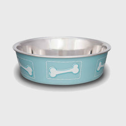Bella Dog Bowl  Coastal Blue with Bones 3 Sizes