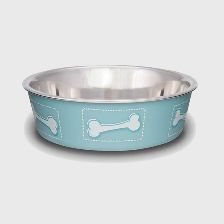 Bella Dog Bowl  Coastal Blue with Bones 3 Sizes