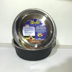Bella Dog Bowl Black plain 4 sizes